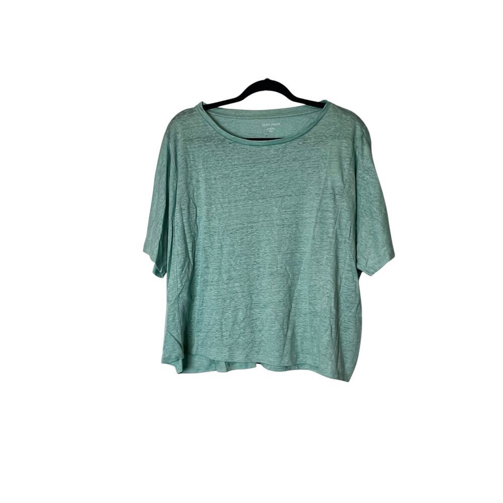 Eileen Fisher Banded Round Neck Dolman Sleeves T-Shirts Capri Blue Size M NWT